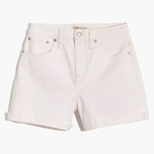 Madewell Curvy High-Rise Denim Shorts in Tile White